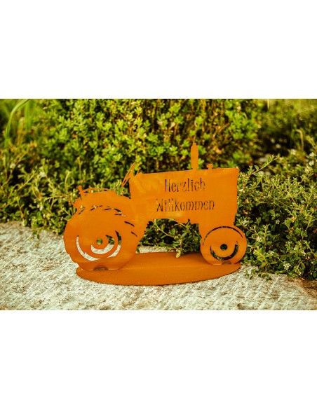 Deko Traktor aus Metall mit Aufschrift - Herzlich Willkommen - Breite 44 cm Deko Traktor aus Metall mit Aufschrift - Herzlich Willkommen - Breite 44 cm
