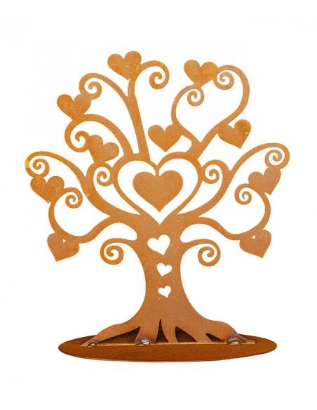 Deko Baum der Herzen aus Edelrost - Höhe 40 cm