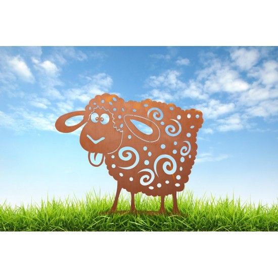 Bauernhoftiere Crazy Deko Schaf Metall - Höhe 40 cm Ein tierisch verrücktes Edelrost Schaf - Crazy Schaf für den Garten
Mit die