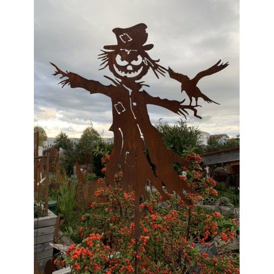 Herbstdeko Gartenstecker Vogelscheuche 60 cm + Stab 120 cm Gartenstecker für den Herbst mit Vogelscheuche aus Metall

Diese fi