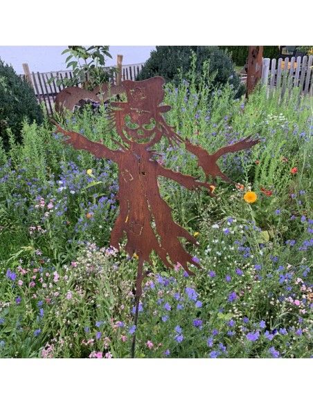 Herbstdeko Gartenstecker Vogelscheuche 60 cm + Stab 120 cm Gartenstecker für den Herbst mit Vogelscheuche aus Metall

Diese fi