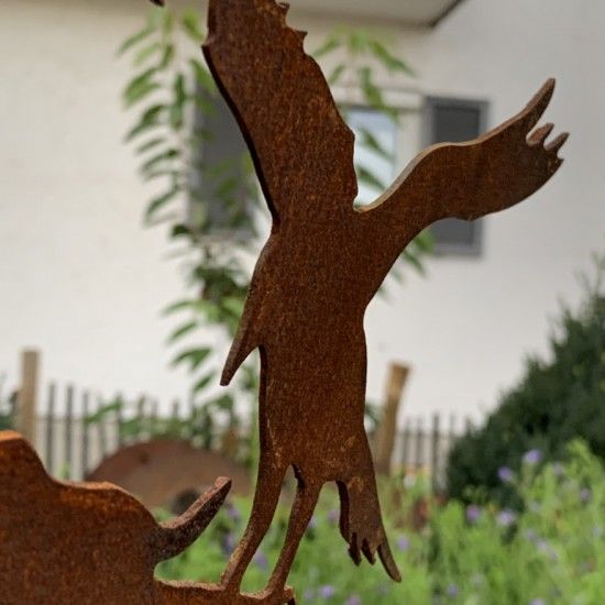 Herbstdeko Gartenstecker Vogelscheuche 60 cm + Stab 120 cm Gartenstecker für den Herbst mit Vogelscheuche aus Metall

Diese fi