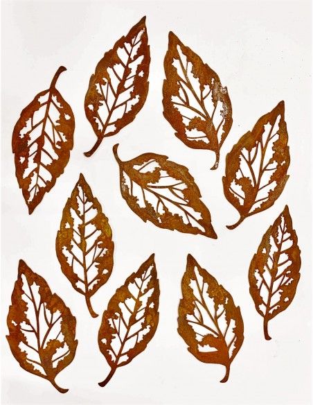 Deko Ketten  Blattskelett Set klein 10 Stück Höhe ca. 13cm - Herbstblatt zum Basteln 
10 Blätter zum Dekorieren und Aufhängen o