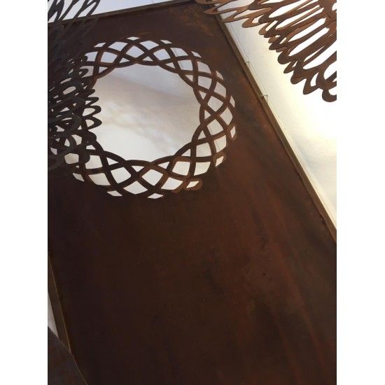 Sichtschutzwände und Paravents Sichtschutzwand Metall mit Motiv Weidenkranz - Höhe 200 cm - Salix Sichtschutz Perfekte Integrati