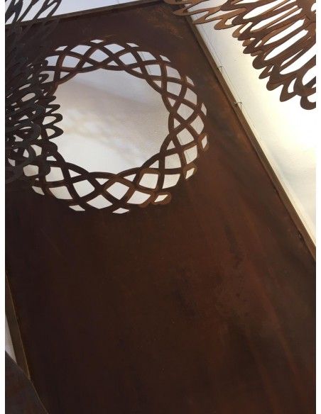 Sichtschutzwände und Paravents Sichtschutzwand Metall mit Motiv Weidenkranz - Höhe 200 cm - Salix Sichtschutz Perfekte Integrati