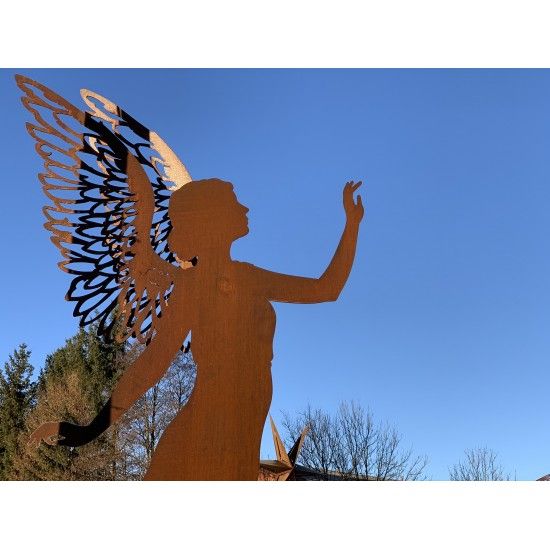 Engelfiguren kaufen und Engel Bastel-Ideen Engelfigur Valerie mit doppelten Flügel - Höhe 140 cm Höhe 140 cm
auf Platte
