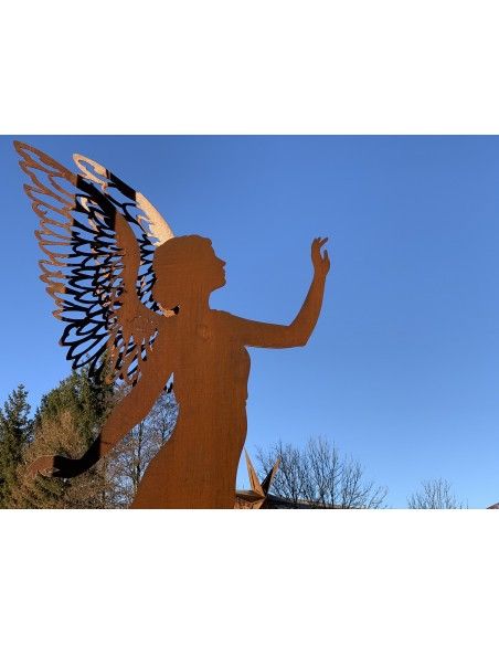 Engelfiguren kaufen und Engel Bastel-Ideen Engelfigur Valerie mit doppelten Flügel - Höhe 140 cm Höhe 140 cm
auf Platte
