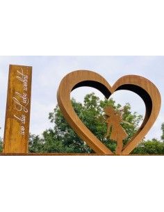 Deko Gartenstele mit Spruch "Wo die Liebe wohnt" Höhe 200 cm - Deko für den Außenbereich 2