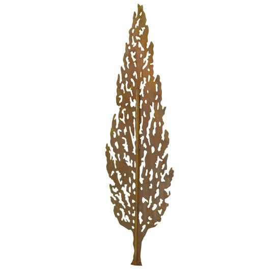 Bäume Edelrost Zypresse - Toscana - mit Ausschnitten, Höhe 180 cm, zum Stecken Höhe 180 cm
Breite 45 cm
hinten ist ein Rohr an