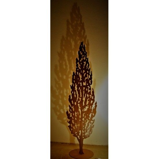 Bäume Edelrost Zypresse - Toscana - mit Ausschnitten, Höhe 180 cm, zum Stecken Höhe 180 cm
Breite 45 cm
hinten ist ein Rohr an