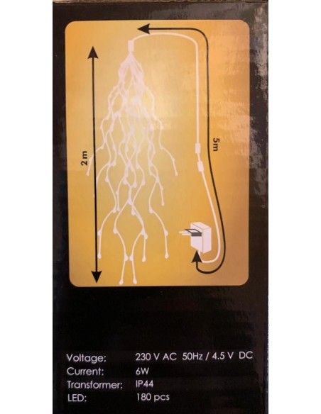 Lichterketten LED LED Lichterkette warmweiß Outdoor mit 180 Lichter ca. 2 m Länge Schönes warmweißes Licht mit 180 kleinen LED L