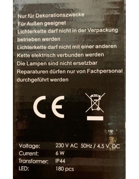 Lichterketten LED LED Lichterkette warmweiß Outdoor mit 180 Lichter ca. 2 m Länge Schönes warmweißes Licht mit 180 kleinen LED L