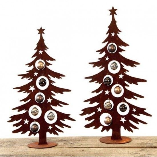 Weihnachtsbaum Metall und Edelrost Dekotanne 70 cm hoch für Christbaumkugeln - Metall Weihnachtsbaum Dieser Weihnachtsbaum Metal