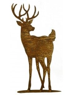 rostige Deko Hirsche und Rehe Hirsch auf Platte, Gr 1 (zum Kitz auf Platte), Höhe 26 cm Höhe 26 cm
Breite 13 cm
auf Platte