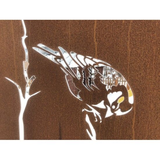 Vogel Deko Edelrost Sichtschutzwand - Meisen auf Ast - Höhe 200 cm Edelrost Sichtschutzwand "Meisen auf Ast"
Höhe: 200 cm
Brei