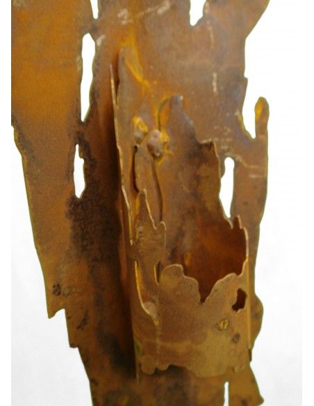 Treibholz Deko - Rost Deko in Treibholz Optik Wandfackel - Treibholz - für Kerzen 63cm (mittel)  - rustikale Wanddeko 
Dekorati