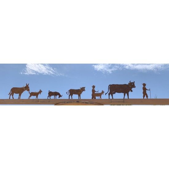 Allgäu Deko Edelrost Deko Kuh klein 30 x 20 cm auf Platte Original Allgäuer Viehscheid Kuh Die Original Allgäuer Rost Kuh in kle