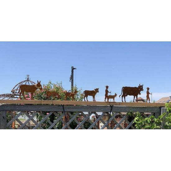 Allgäu Deko Edelrost Deko Kuh klein 30 x 20 cm auf Platte Original Allgäuer Viehscheid Kuh Die Original Allgäuer Rost Kuh in kle