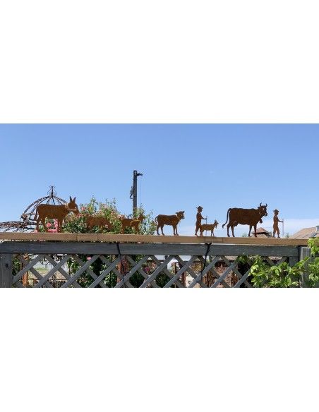 Allgäu Deko Edelrost Deko Kuh klein 30 x 20 cm auf Platte Original Allgäuer Viehscheid Kuh Die Original Allgäuer Rost Kuh in kle