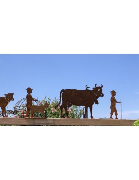 Allgäu Deko Edelrost Deko Kuh klein 30 x 20 cm auf Platte Original Allgäuer Viehscheid Kuh Die Original Allgäuer Rost Kuh in kle