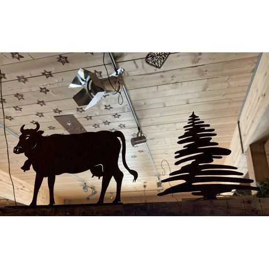Allgäu Deko Edelrost Deko Kuh klein 30 x 20 cm auf Platte Original Allgäuer Viehscheid Kuh Die Original Allgäuer Rost Kuh in kle