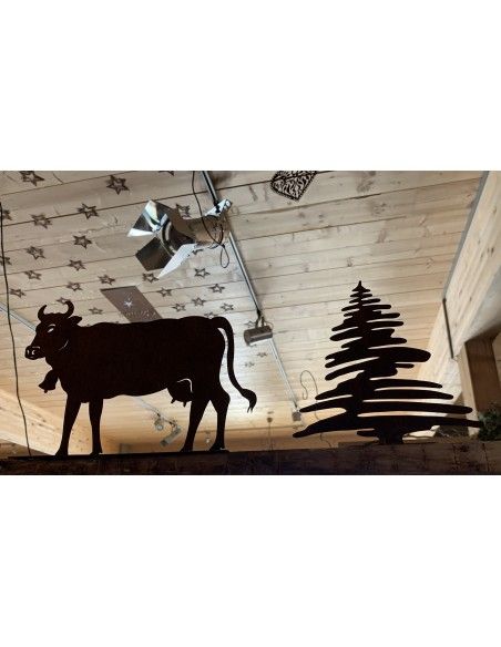 Allgäu Deko Edelrost Deko Kuh klein 30 x 20 cm auf Platte Original Allgäuer Viehscheid Kuh Die Original Allgäuer Rost Kuh in kle