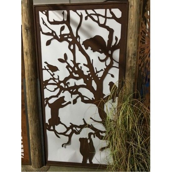 Deko Katzen und Mäuse Sichtschutzwand Katzen - Metall Paravent 200 cm hoch 

ausgefallener 2 m hoher Sichtschutz mit Katzenmot