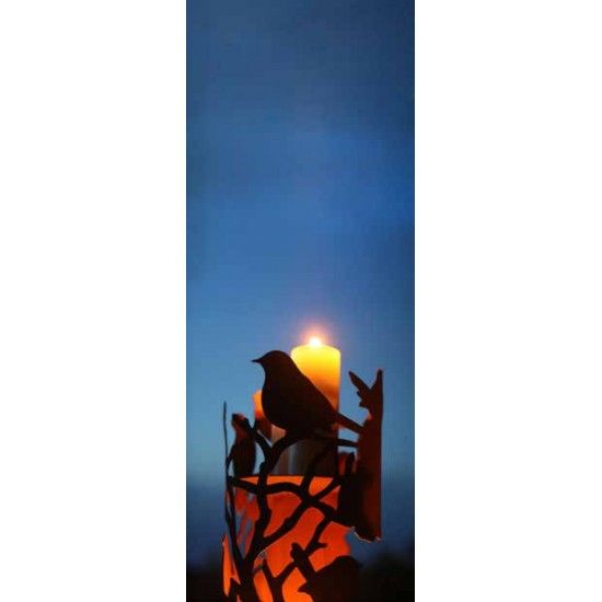 Vogel Deko Windlichtsäule Vögelchen 150 cm - runde Rostsäule Diese runde Vogelsäule ist als Windlichtsäule das ganze Jahr ein Hi