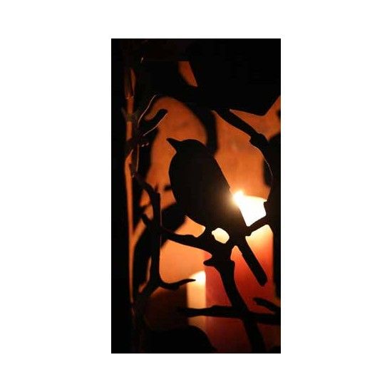 Vogel Deko Windlichtsäule Vögelchen 150 cm - runde Rostsäule Diese runde Vogelsäule ist als Windlichtsäule das ganze Jahr ein Hi
