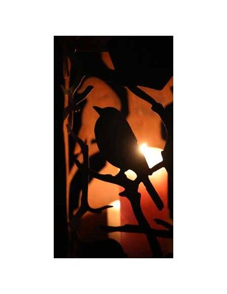 Vogel Deko Windlichtsäule Vögelchen 150 cm - runde Rostsäule Diese runde Vogelsäule ist als Windlichtsäule das ganze Jahr ein Hi