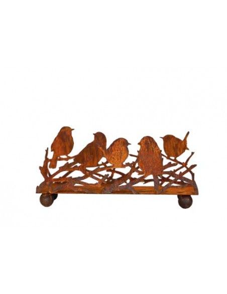 Kerzentablett - Vögelchen als Windlichthalter 34 cm breit Vogelwindlichthalter eckig auf 4 Kugeln


Höhe 16 cm
Breite