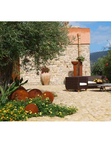 Sommer Kugel Edelrost 30 cm Durchmesser - Gartendeko Kugel modern 
geschlossene Edelrost Deko Kugel mit 30 cm Durchmesser
Mate