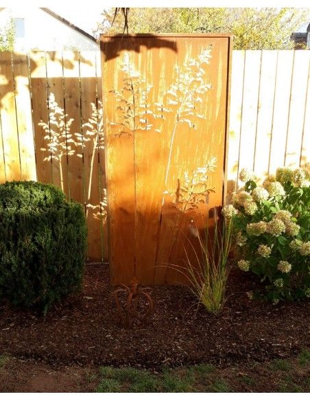 Sichtschutzwände und Paravents Sichtschutzwand Metall Gräser Motiv - 200 x 100 cm - Sichtschutzelement Rost 



Diese Sichts