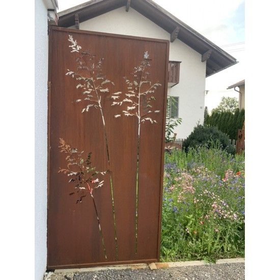 Sichtschutzwände und Paravents Sichtschutzwand Metall Gräser Motiv - 200 x 100 cm - Sichtschutzelement Rost 



Diese Sichts