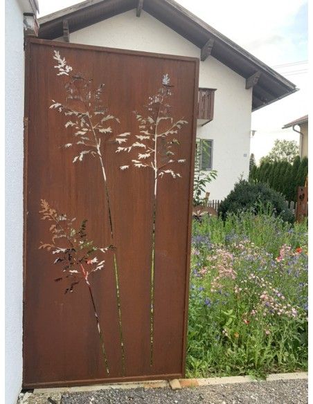 Sichtschutzwände und Paravents Sichtschutzwand Metall Gräser Motiv - 200 x 100 cm - Sichtschutzelement Rost 



Diese Sichts