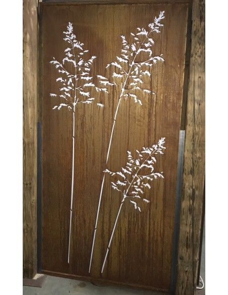 Sichtschutzwände und Paravents Sichtschutzwand Metall Gräser Motiv - 200 x 100 cm - Sichtschutzelement Rost 



Diese Sichts
