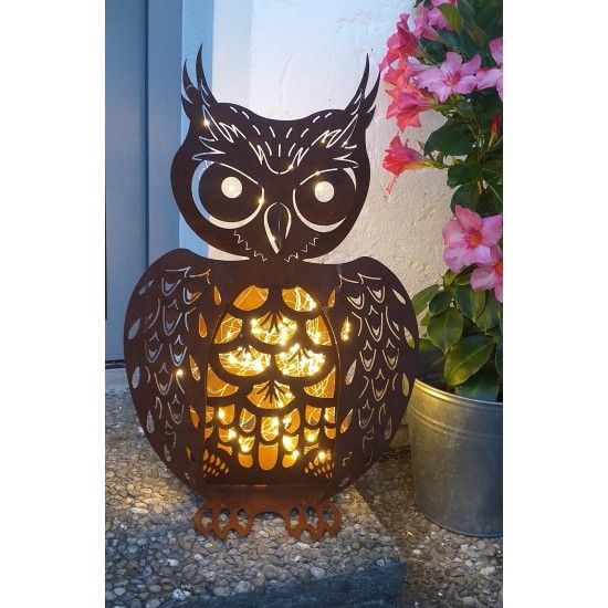 Deko Eulen filigrane Deko Eule 62 hoch - beleuchtbar 
H&ouml;he 62cm
Breite 35cm
Tiefe 20cm
