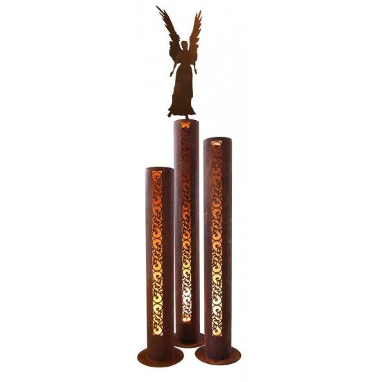 Engelfiguren kaufen und Engel Bastel-Ideen Rost Engel Celeste aus 3 mm Stahl, Höhe 87 cm 
großer (87 cm) Edelrost Engel mit ang