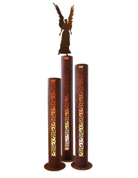 Engelfiguren kaufen und Engel Bastel-Ideen Rost Engel Celeste aus 3 mm Stahl, Höhe 87 cm 
großer (87 cm) Edelrost Engel mit ang
