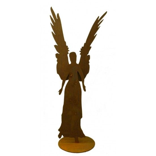 Engelfiguren kaufen und Engel Bastel-Ideen Rost Engel Celeste aus 3 mm Stahl, Höhe 87 cm 
großer (87 cm) Edelrost Engel mit ang