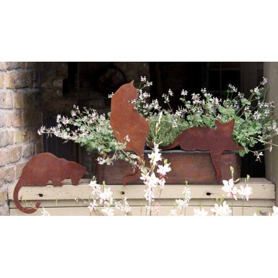 Deko Katzen und Mäuse 3er Set Katzen für Kante 3er Set Rost Katzen für Kanten mit Edelrost Patina 3 Stück als Sparangebot

1 x