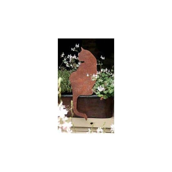 Deko Katzen und Mäuse Katze für Kante Sitzend von hinten zur Seite schauend  Model: Katze sitzend zur Seite schauend, Schwanz na