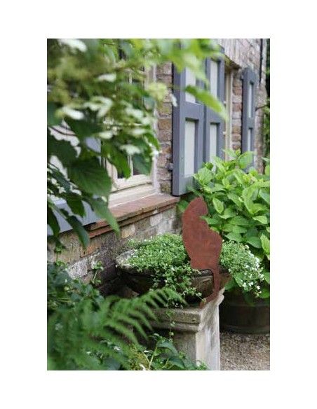 Deko Katzen und Mäuse Katze für Kante Sitzend von hinten zur Seite schauend  Model: Katze sitzend zur Seite schauend, Schwanz na