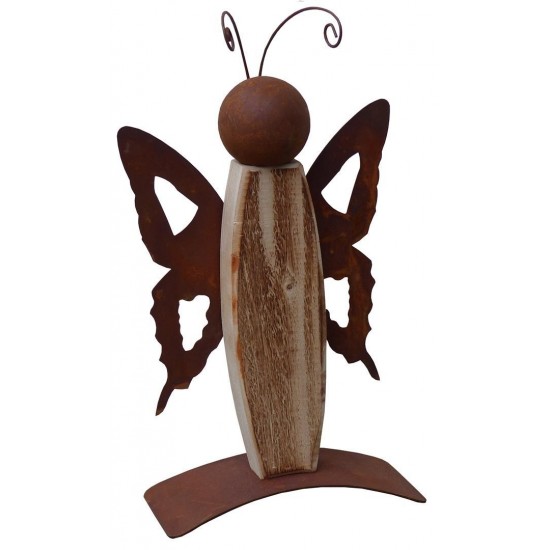 sonstige Tierfiguren Edelrost Schmetterling -Timi- 40 cm mit angeflammten Holz mit angeflammten Holzkörper  
Ø-Kopf: 8cm
Gesamth