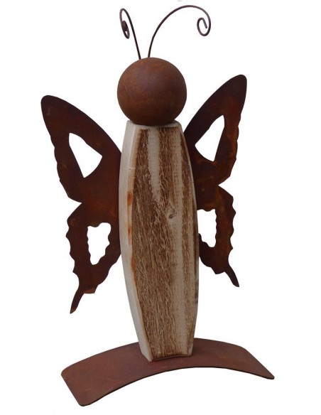 sonstige Tierfiguren Edelrost Schmetterling -Timi- 40 cm mit angeflammten Holz mit angeflammten Holzkörper  
Ø-Kopf: 8cm
Gesamth