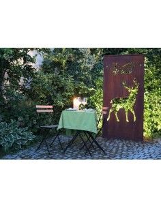 Sichtschutz 2m hoch - 200 cm Sichtschutzzaun Elemente Sichtschutzwand mit gehendem Hirsch - Höhe 200 cm - Breite 100 cm 
Metall 2