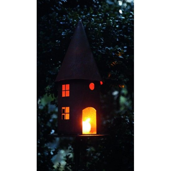 Vogelhäuser Vogelhaus rund Höhe 45 cm  - Vogelfutterhaus mit eckigen Fenstern Dieses Vogelfutterhaus aus Metall mit optionalem S