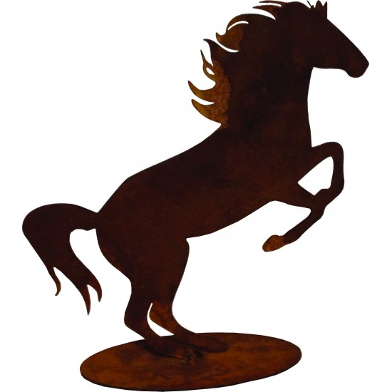 Pferde + Esel steigendes Rost Pferd Fridolin - Höhe 25 cm Breite 23cm
Höhe 25cm
auf Bodenplatte
