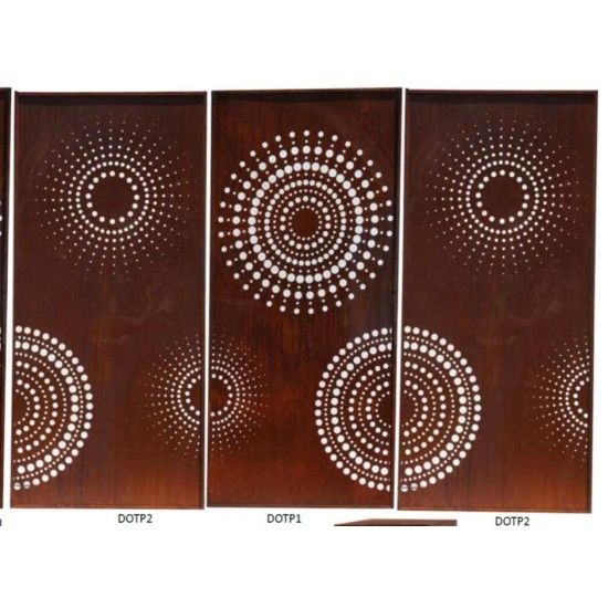 Sichtschutzwände und Paravents DOT Paravent 1 Sichtschutzwand mit Kreisen u. großen Punkten 200 cm hoch - moderner Sichtschutzza