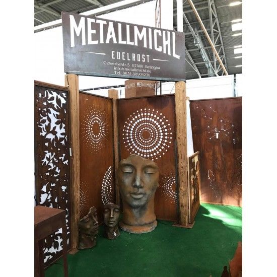 Sichtschutzwände und Paravents DOT Paravent 1 Sichtschutzwand mit Kreisen u. großen Punkten 200 cm hoch - moderner Sichtschutzza